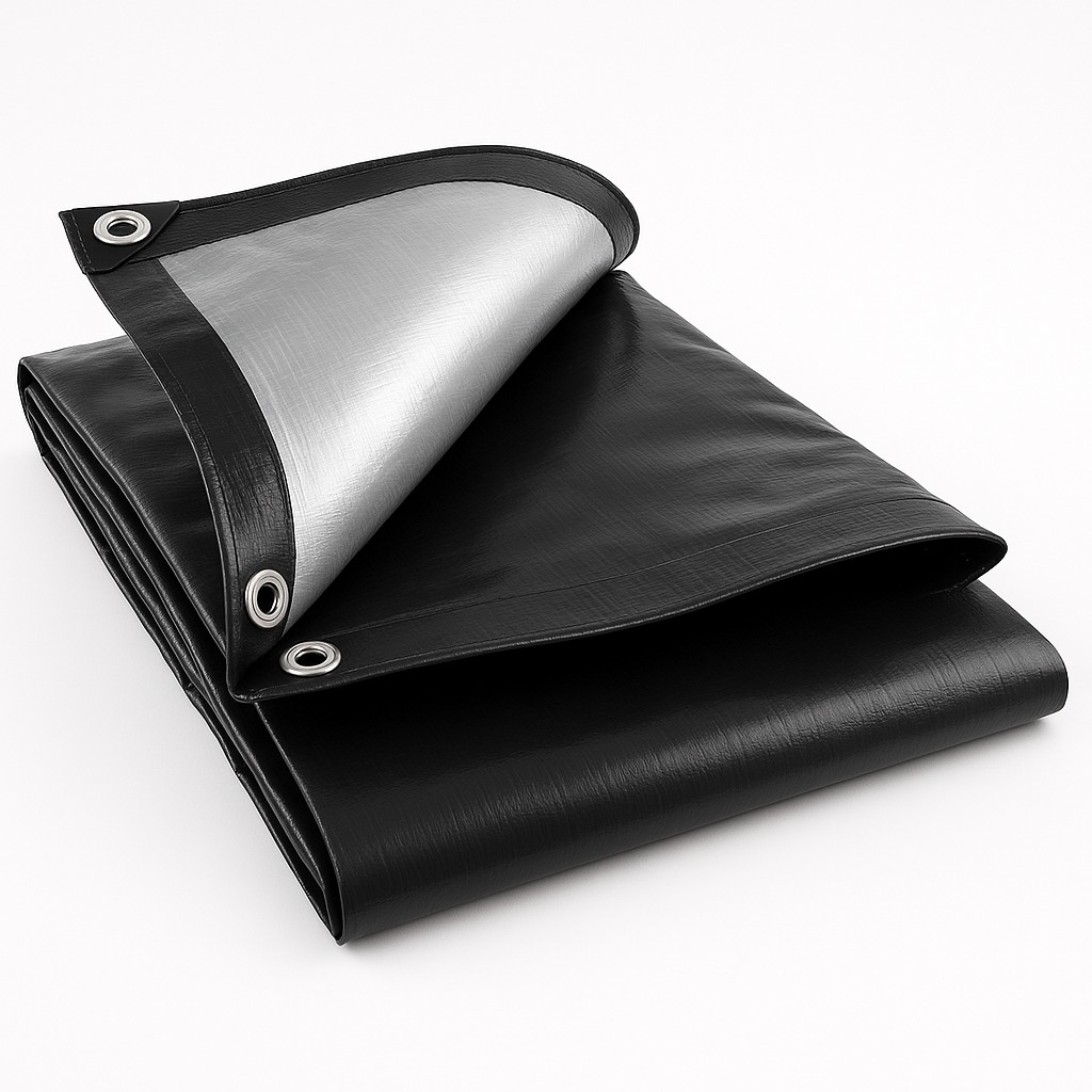 black tarpaulin