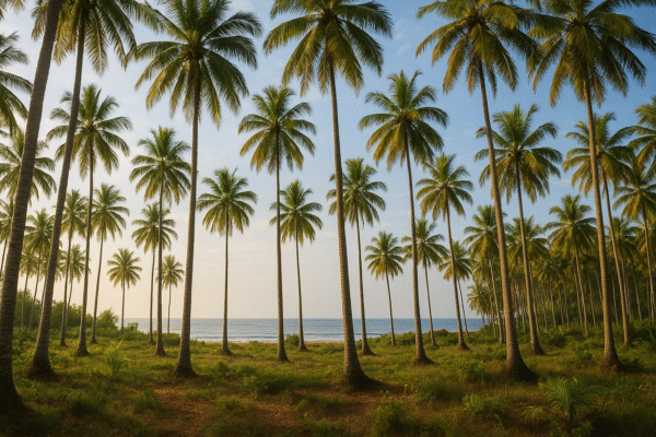 Coconut grove near Raahghar’s Kokan Coast property