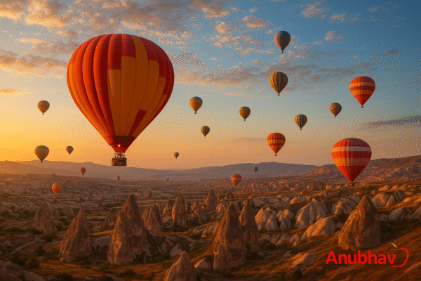 Hot air balloons over Cappadocia during Turkey Holiday Packages