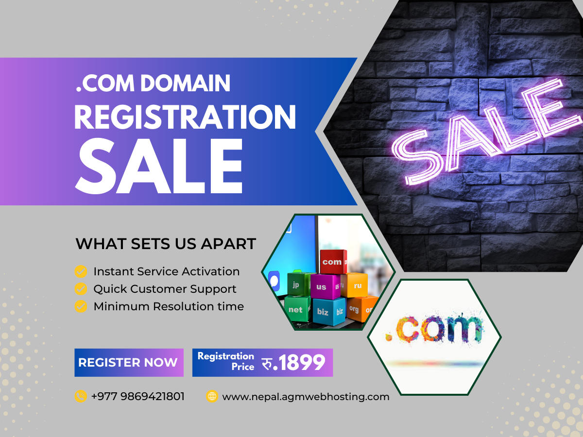 .COM Domain Only NPR 1899 – Best Deal for Domain Name Registration Nepal (2024 Full Guide)